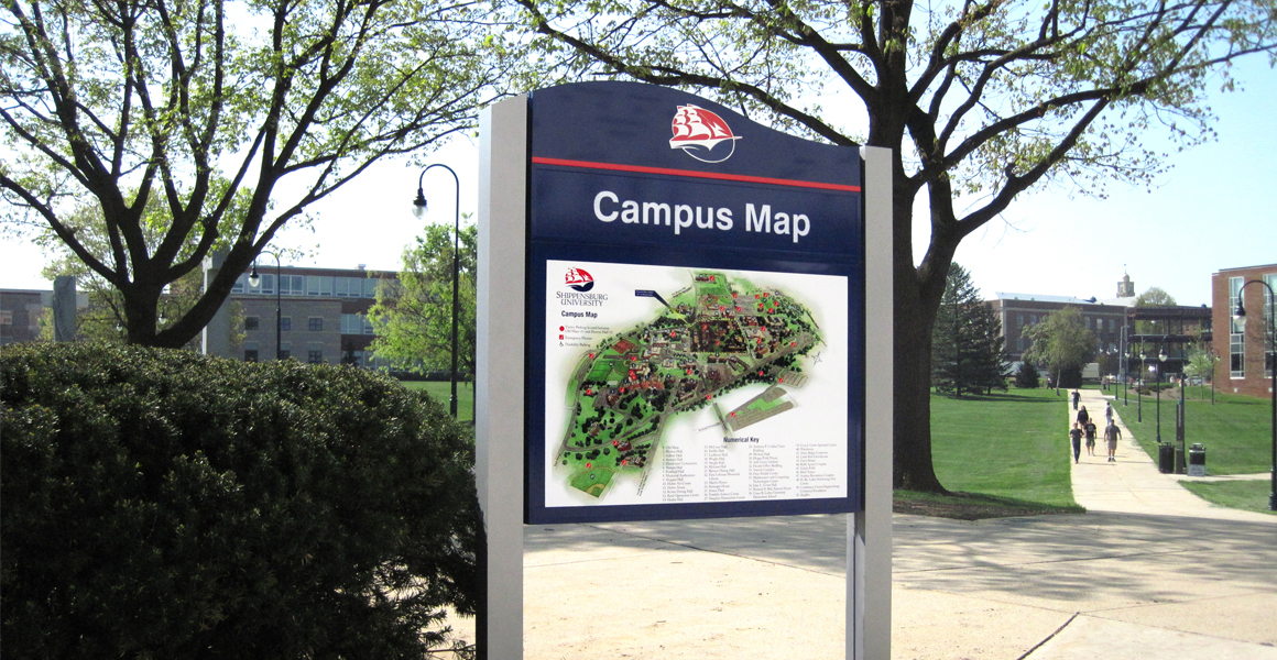 wayfinding campus map signage